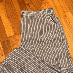 2X linen striped pants